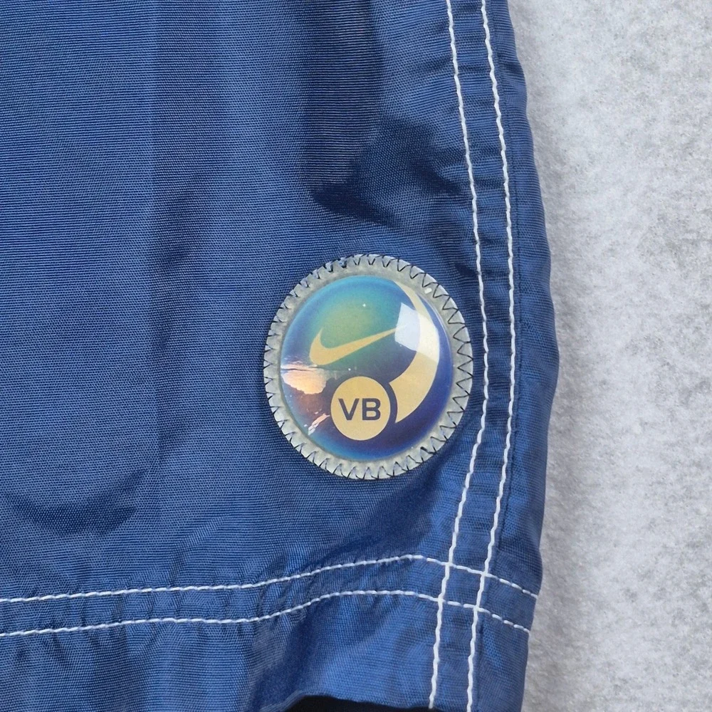 Vintage Nike VB Volleyball Board Shorts Mens Blue Nylon Cargo Swim Y2K 2000s